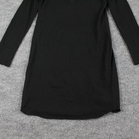 Frank Eileen Dress XS Nicole Henley Polo Long Sleeve Jersey Black Casual Chic - Picture 6 of 12